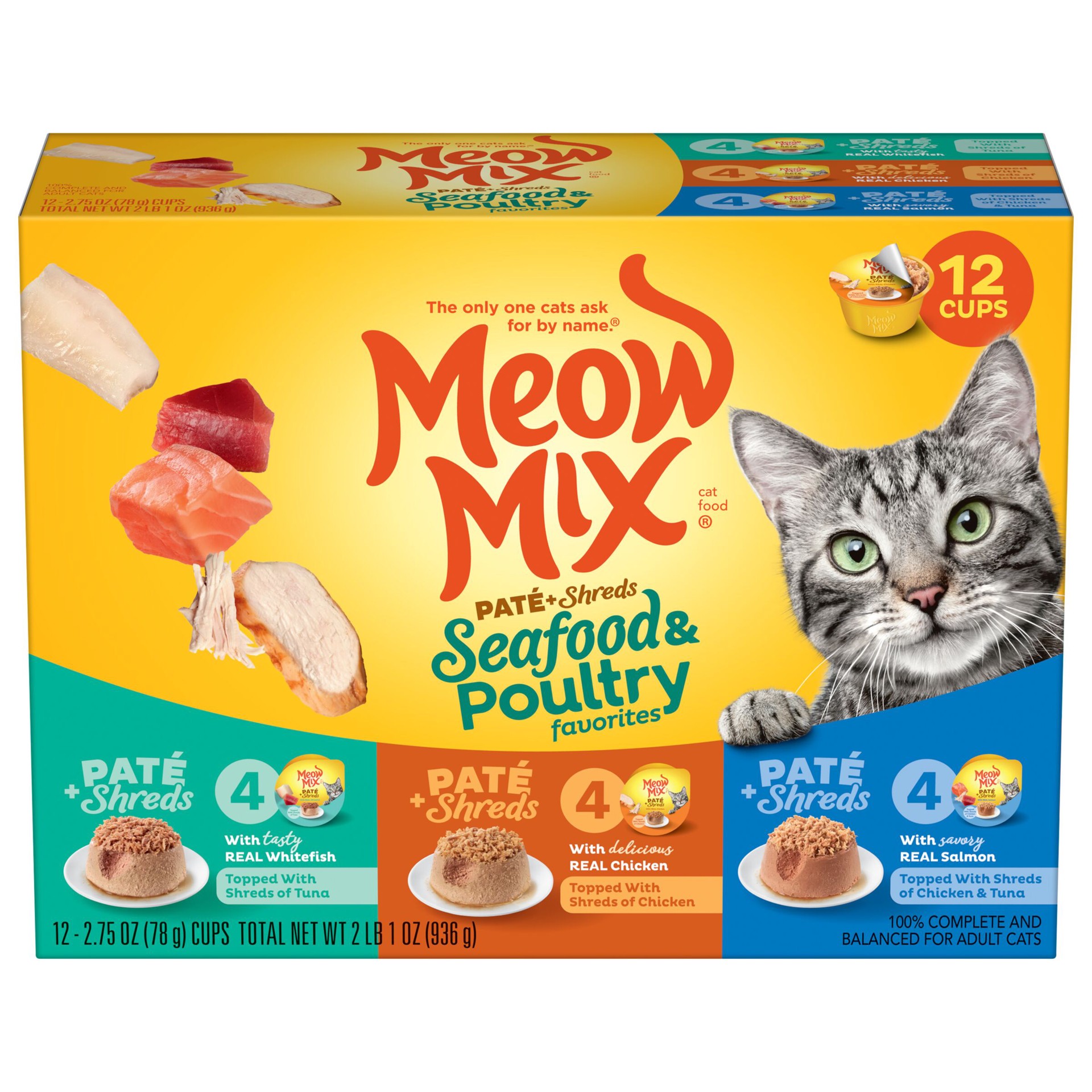 slide 1 of 1, Meow Mix Cat Food 12 ea, 12 ct; 2.75 oz