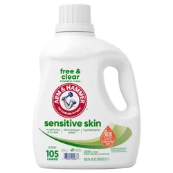 ARM & HAMMER Sensitive Skin Free & Clear Liquid Laundry Detergent, 105 fl oz, 105 Loads