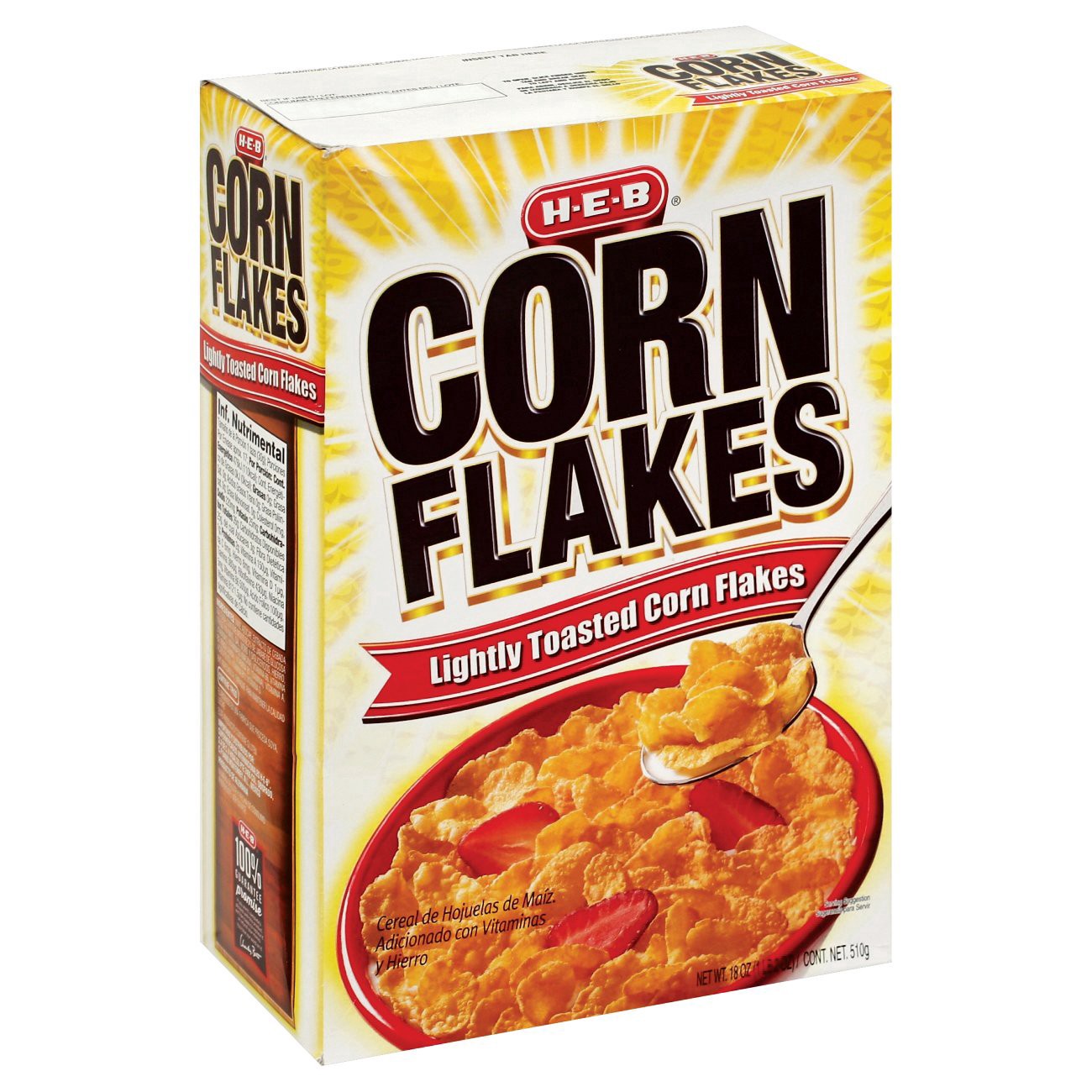 slide 1 of 1, H-E-B Corn Flakes Cereal, 18 oz