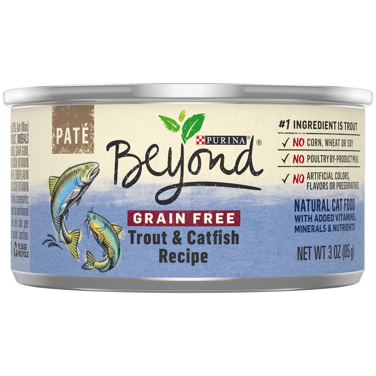 slide 5 of 7, Beyond Purina Beyond Grain Free Wet Cat Food Trout and Catfish Recipe Pate Cat Food, 3 oz