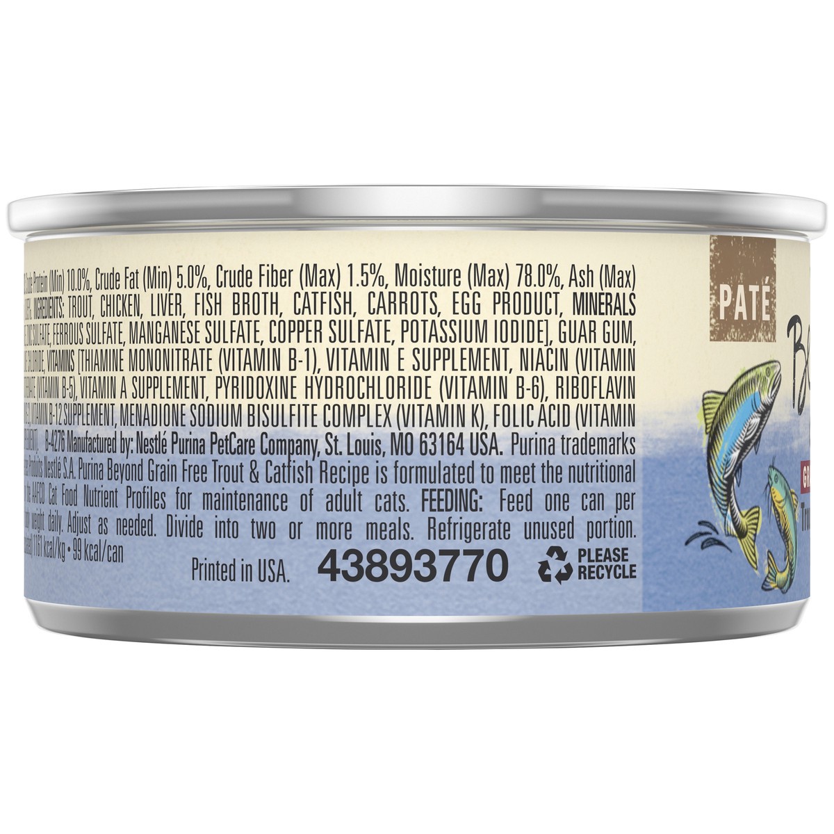 slide 4 of 7, Beyond Purina Beyond Grain Free Wet Cat Food Trout and Catfish Recipe Pate Cat Food, 3 oz