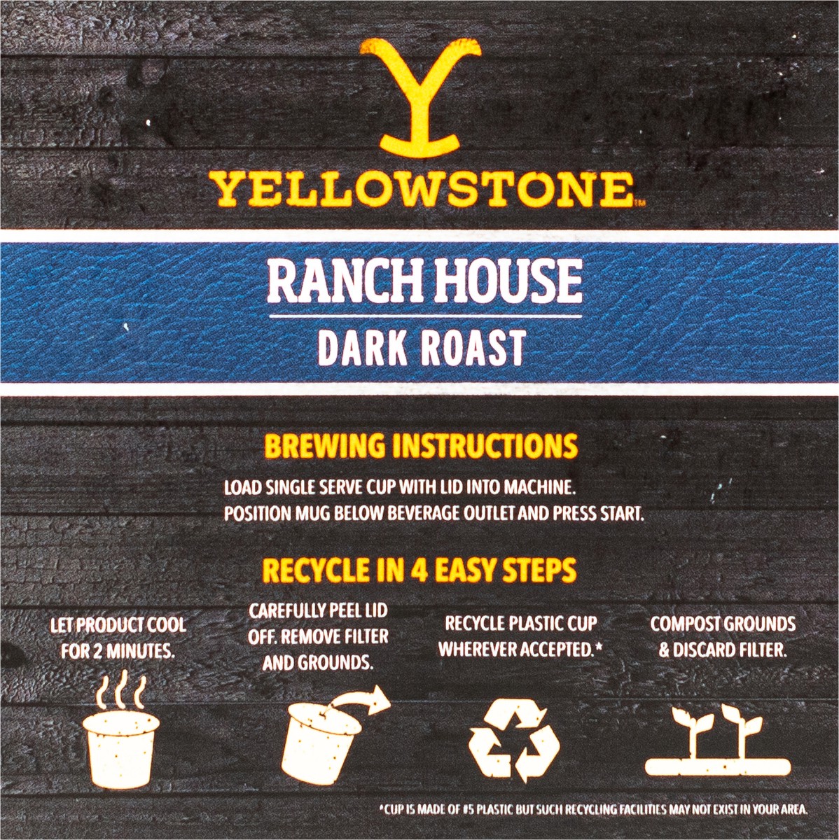 slide 7 of 7, YELLOWSTONE Single Serve Cups Yellow Stone Ranch House Dark Roast - 12 ct, 12 ct