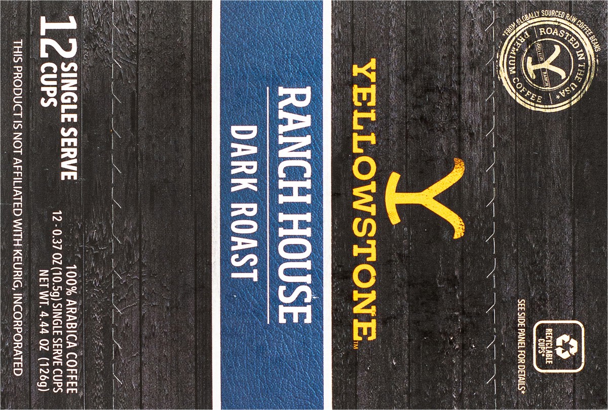 slide 2 of 7, YELLOWSTONE Single Serve Cups Yellow Stone Ranch House Dark Roast - 12 ct, 12 ct