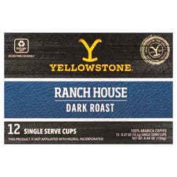 YELLOWSTONE Single Serve Cups Yellow Stone Ranch House Dark Roast - 12 ct