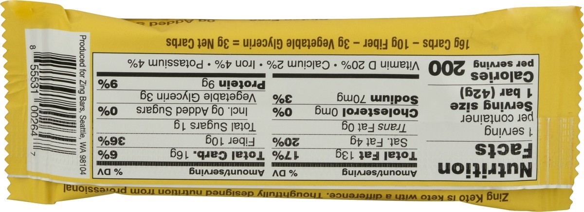 slide 2 of 12, Zing Keto Peanut Butter Cookie Dough Bar 1.48 oz,