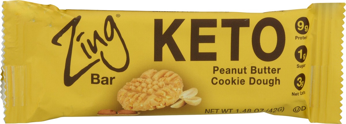 slide 12 of 12, Zing Keto Peanut Butter Cookie Dough Bar 1.48 oz,