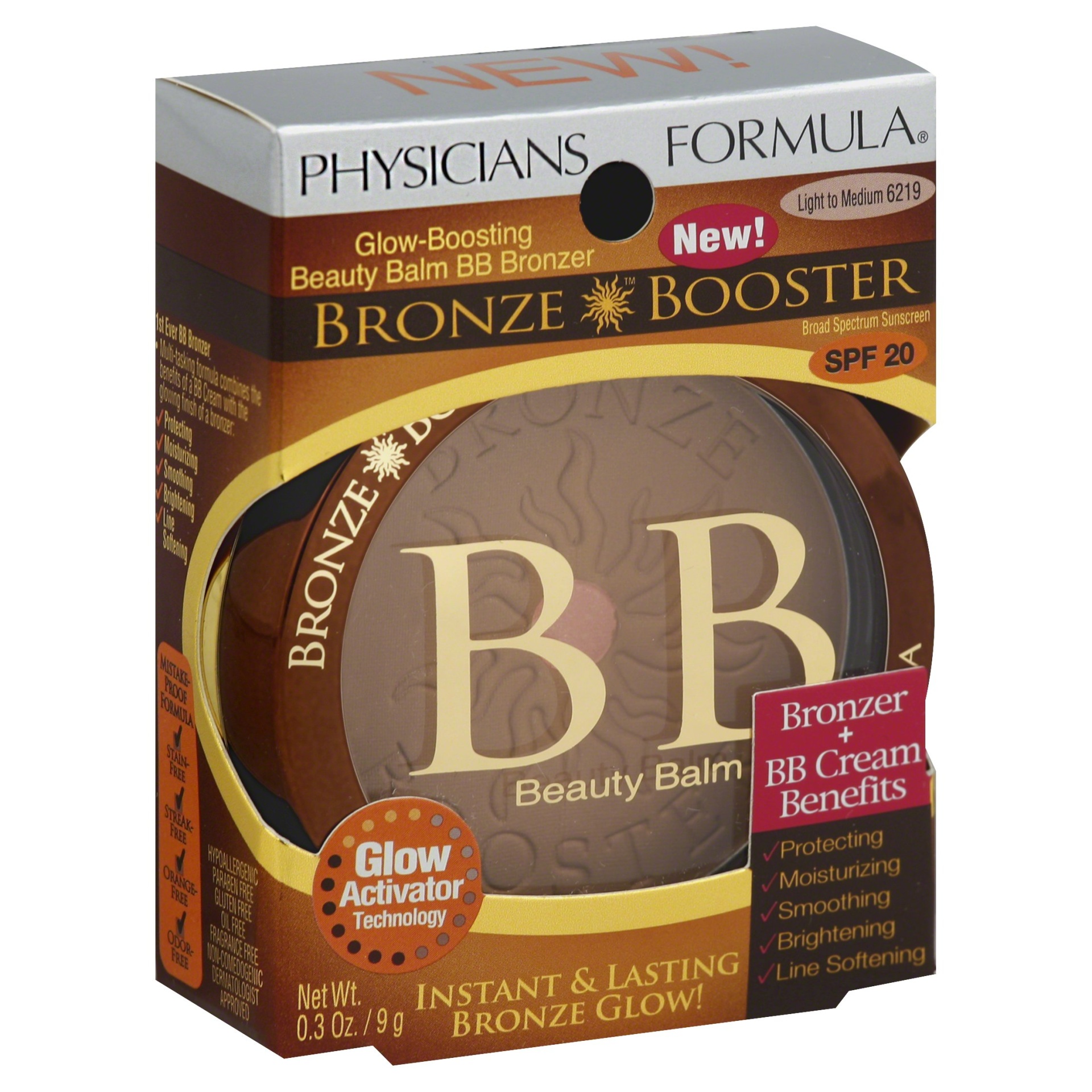 slide 1 of 6, Physicians Formula Bronze Booster Glow-Boosting Beauty Balm BB Bronzer, Light to Medium, 1 ct