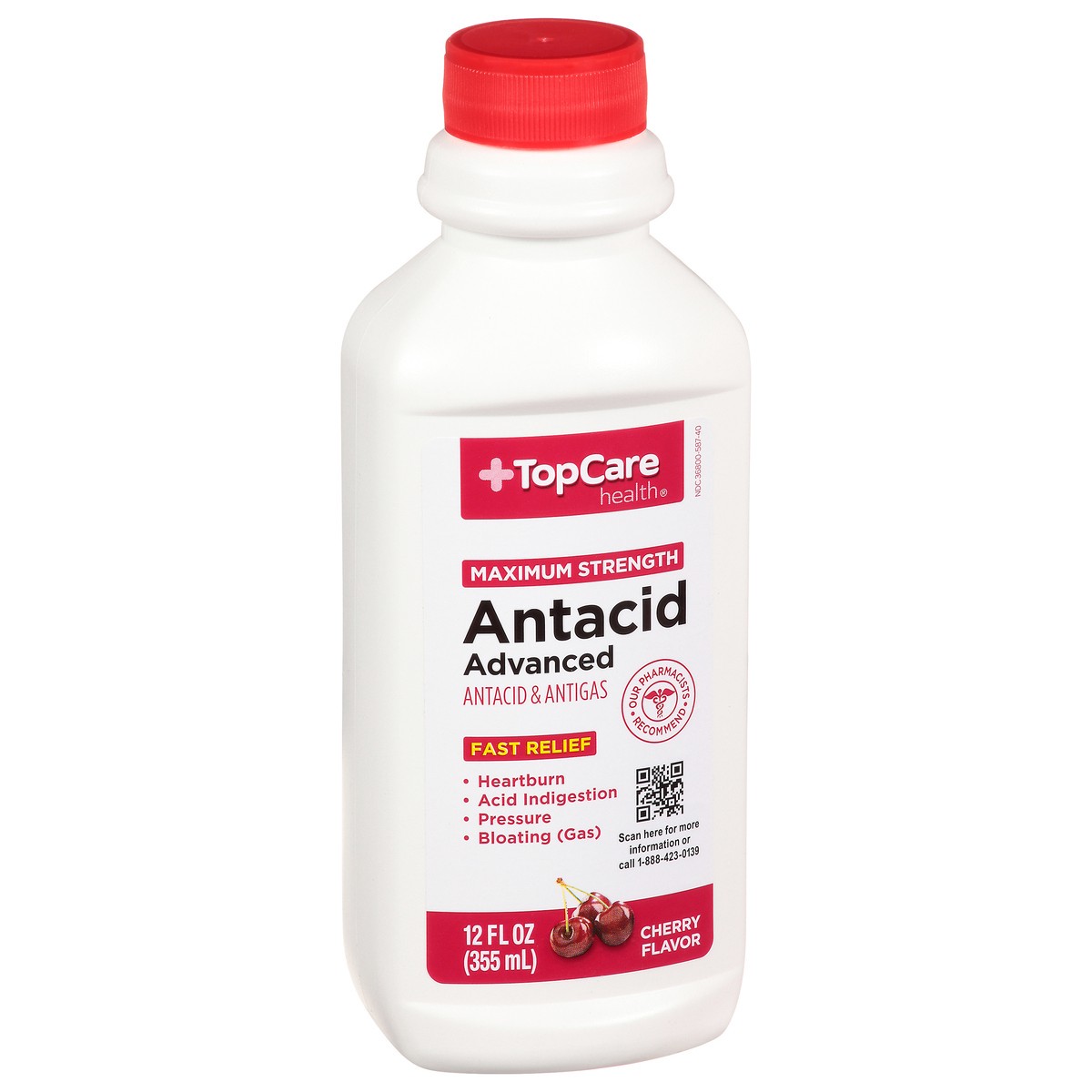 slide 6 of 10, TopCare Health Maximum Strength Advanced Cherry Flavor Antacid 12 fl oz, 12 fl oz