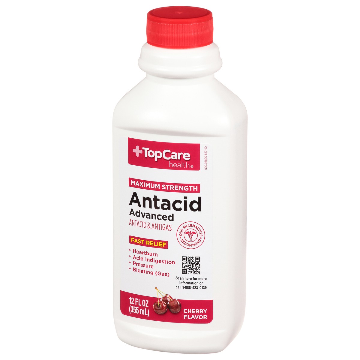 slide 10 of 10, TopCare Health Maximum Strength Advanced Cherry Flavor Antacid 12 fl oz, 12 fl oz