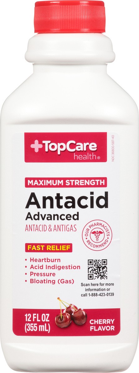 slide 7 of 10, TopCare Health Maximum Strength Advanced Cherry Flavor Antacid 12 fl oz, 12 fl oz