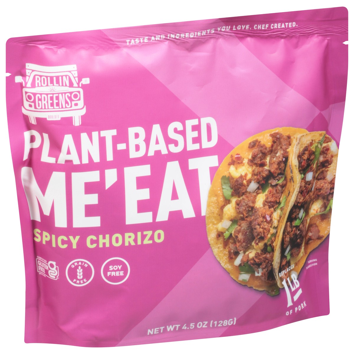 slide 2 of 9, RollinGreens Plant-Based Spicy Chorizo Me'Eat 4.5 oz, 4.5 oz