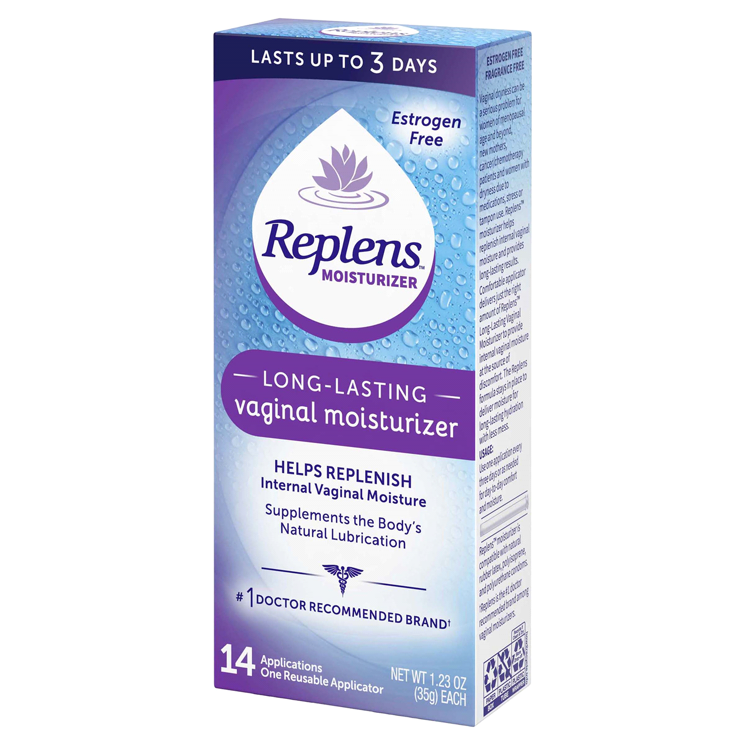 slide 2 of 4, Replens Long-Lasting Vaginal Moisturizer 1.23 oz Tube, 1.23 oz