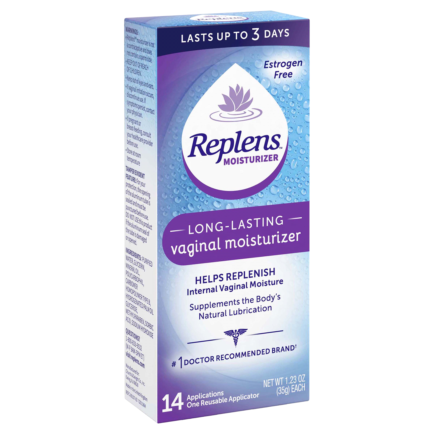 slide 3 of 4, Replens Long-Lasting Vaginal Moisturizer 1.23 oz Tube, 1.23 oz