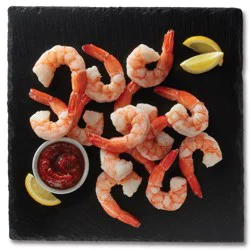 H-E-B Fish Market Peeled Tail-On Super Colossal Cooked Shrimp