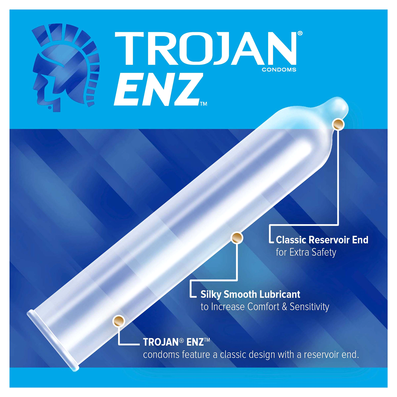 slide 3 of 5, Trojan ENZ Armor Spermicidal Lubricant Premium Latex Condoms, 36 ct