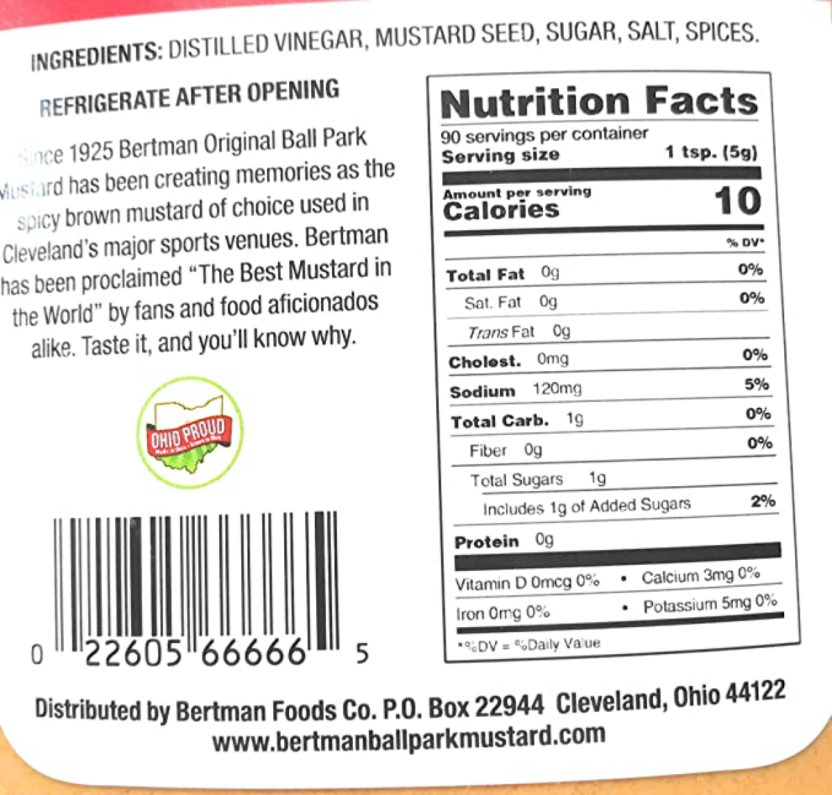 slide 2 of 2, Bertman Original Ball Park Bertman's Ballpark Mustard, 9 oz