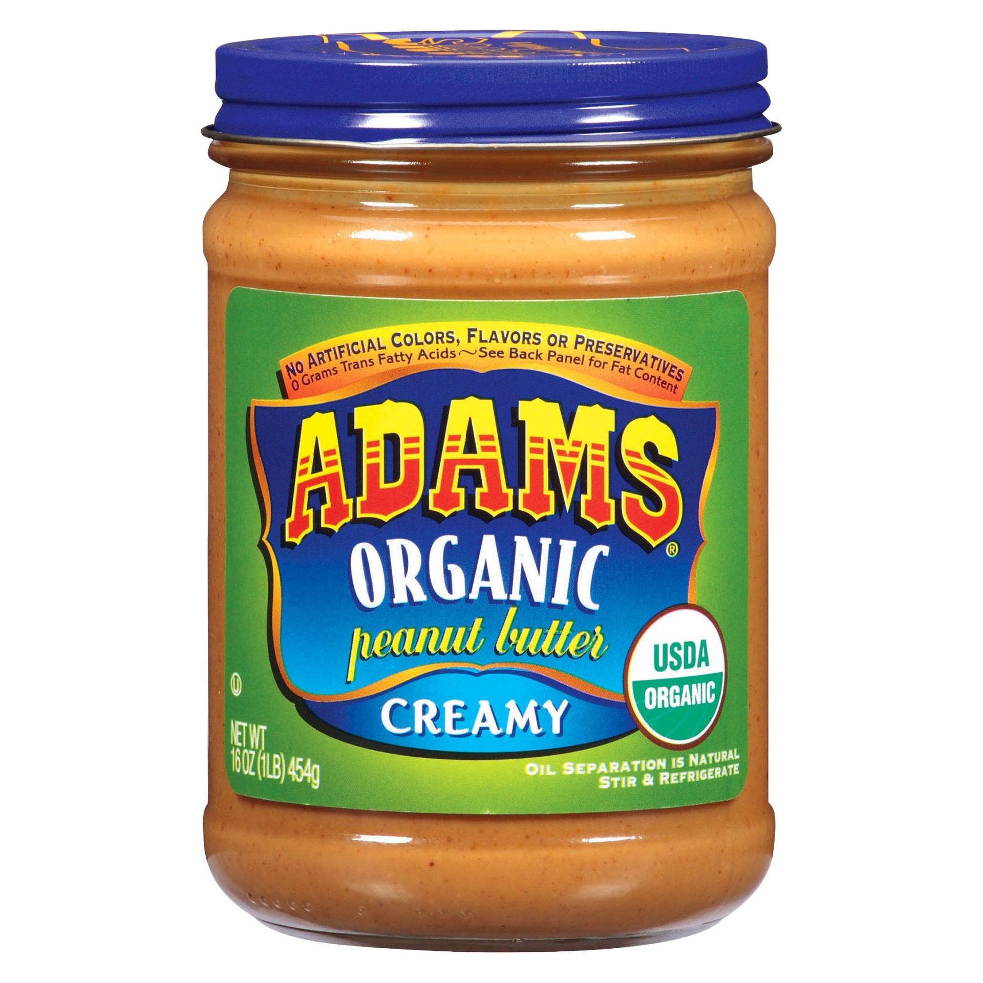slide 1 of 3, Adams Peanut Butter Adams Organic Peanut Butter, 16 oz