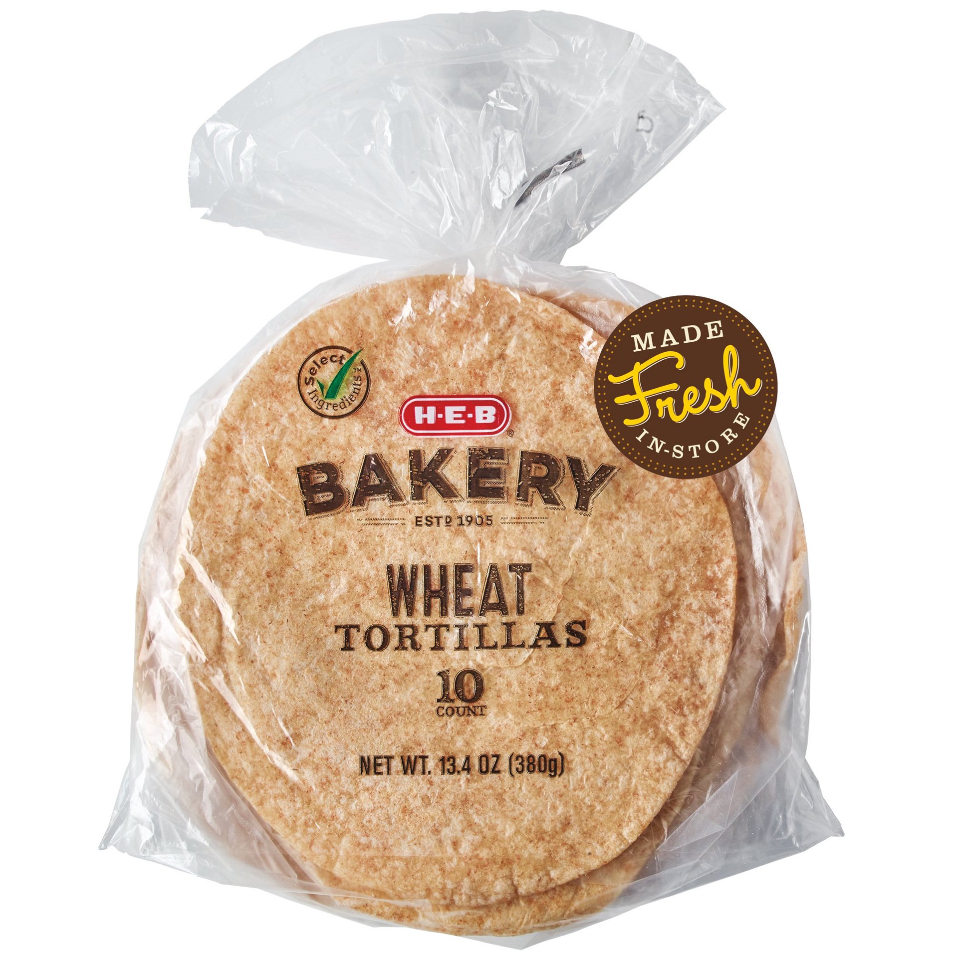 slide 1 of 1, H-E-B Bakery Kosher Wheat Flour Tortillas, 10 ct