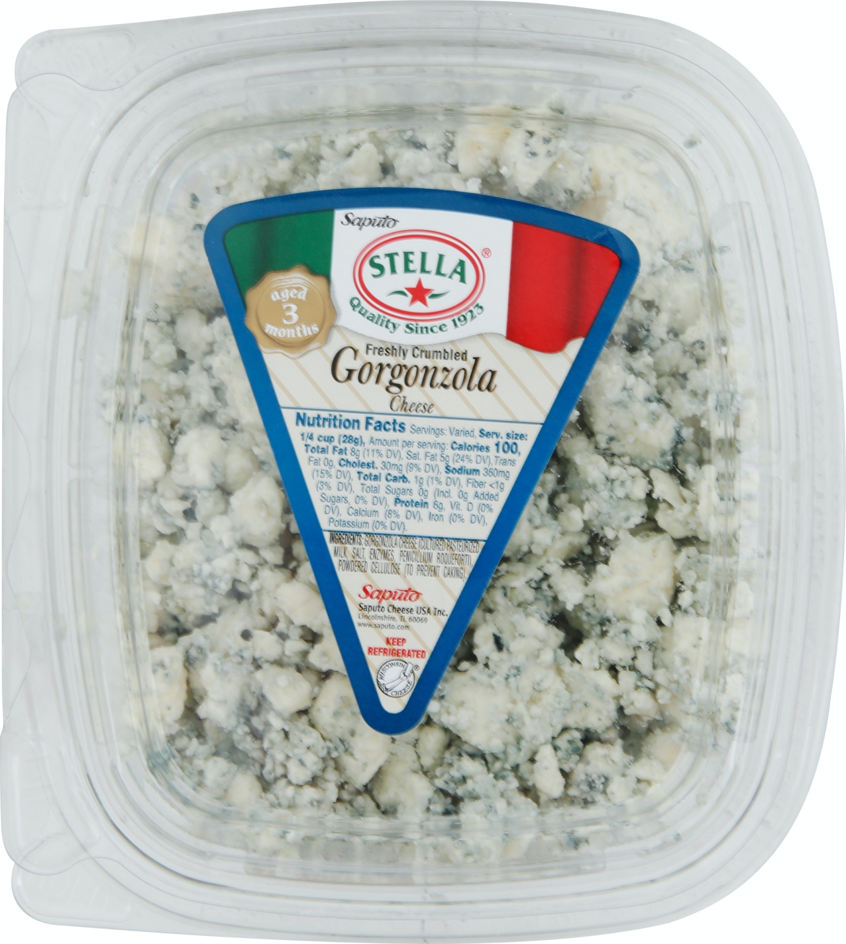 slide 1 of 1, Stella Gorgonzola Crumbles, 1 lb