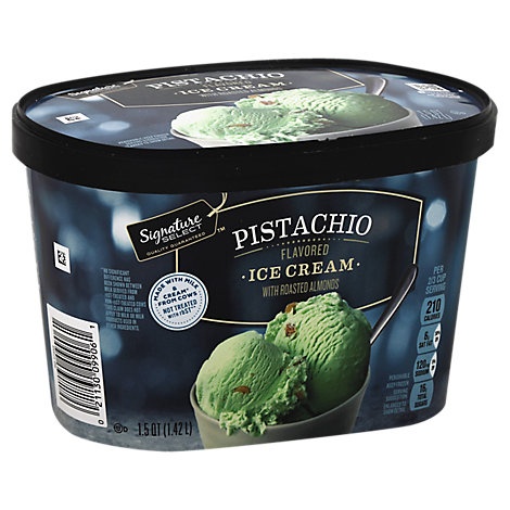 slide 1 of 1, Signature Select Ice Cream Pistachio, 1.5 qt