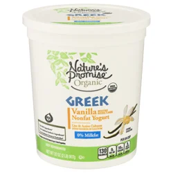 Nature's Promise Organic Non Fat Vanilla Greek Yogurt