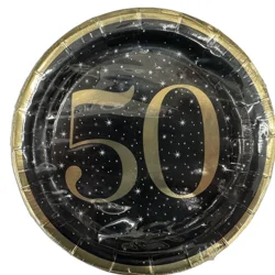 Meijer Rnd 7in Plate Print Foil 50yr 8ct