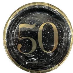 Meijer Rnd 7in Plate Print Foil 50yr 8ct