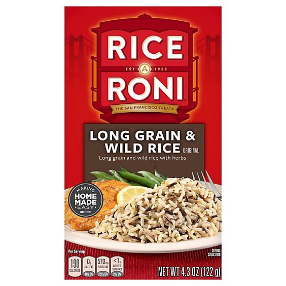 slide 1 of 1, Rice-A-Roni Rice Long Grain & Wild Rice Original Box - 4.3 Oz, 4.3 oz