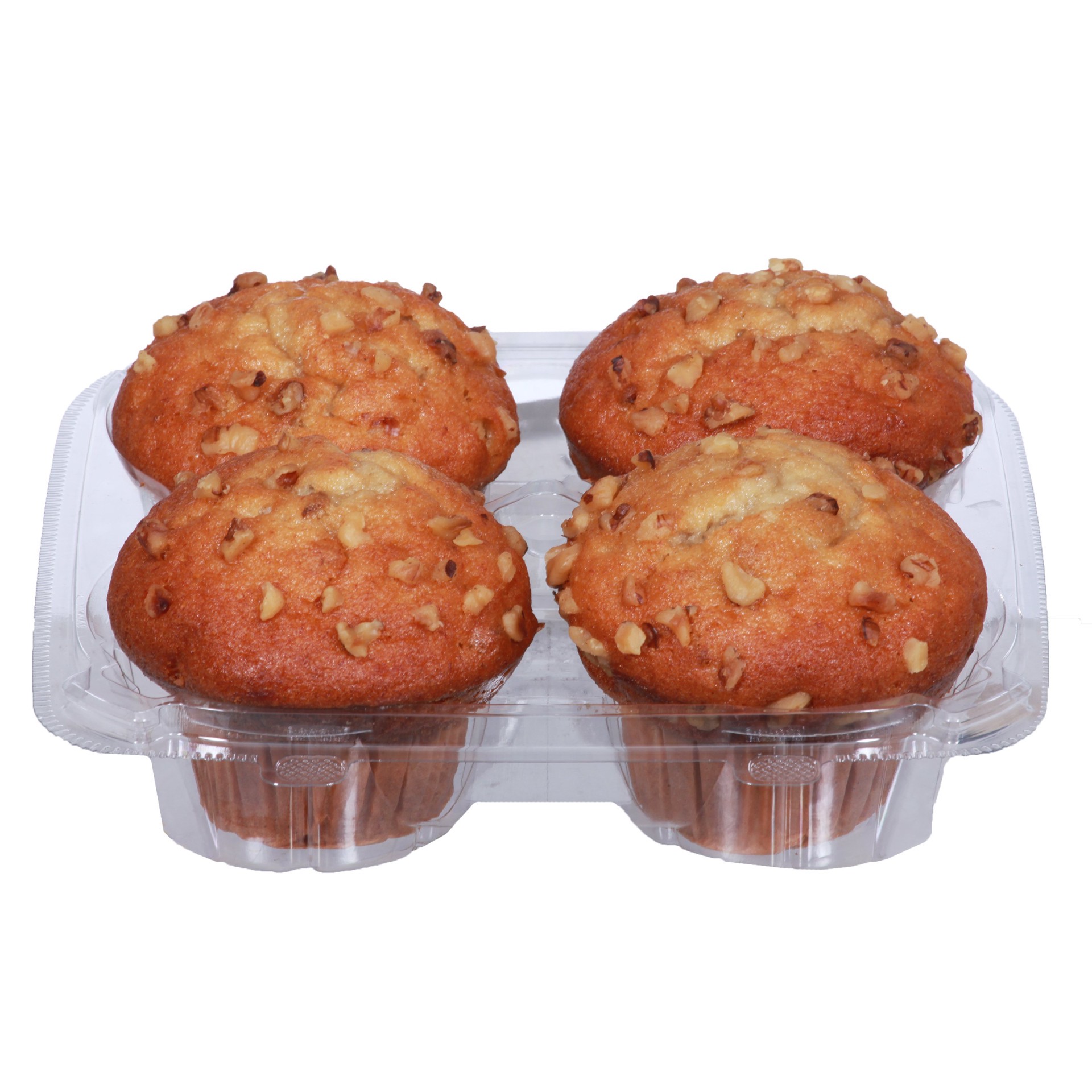 slide 1 of 1, H-E-B Bakery Banana Nut Muffins, 4 ct