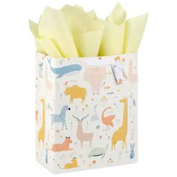 Hallmark Large Gift Bag With Tissue Paper (Pastel Animals on White)