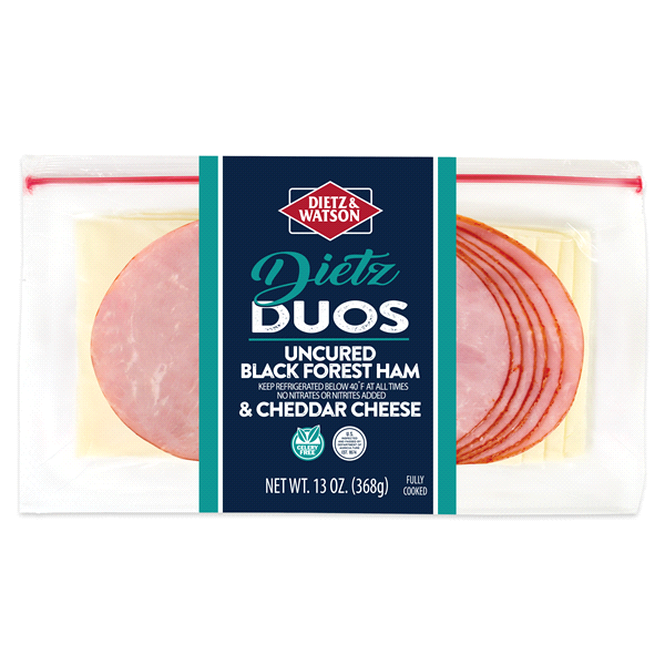 slide 1 of 1, Dietz & Watson Dietz Duos Uncured Black Forest Ham & Cheddar Cheese 13 oz, 13 oz