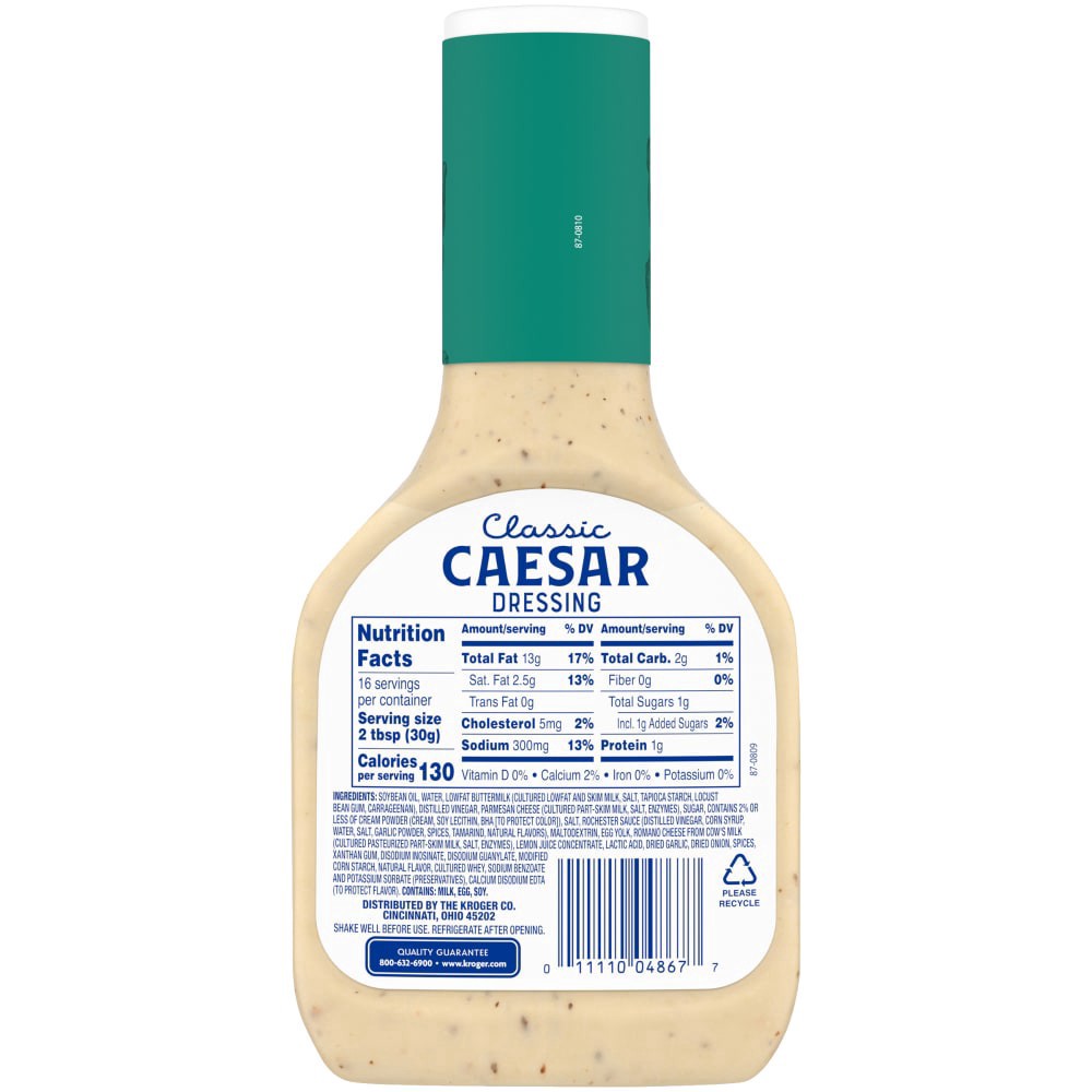 slide 4 of 6, Kroger Classic Caesar Salad Dressing, 16 fl oz