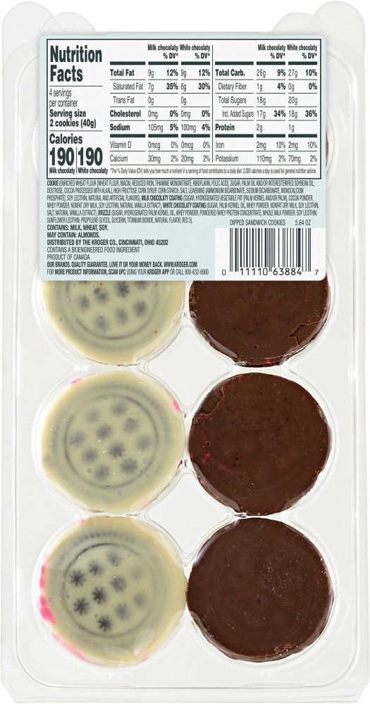slide 2 of 2, Bakery Fresh Valentine Day Chocolate Dipped Sandwich Cookies, 8 ct / 3.17 oz