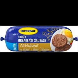Butterball All Natural Frozen Turkey Breakfast Sausage, 16 oz Roll