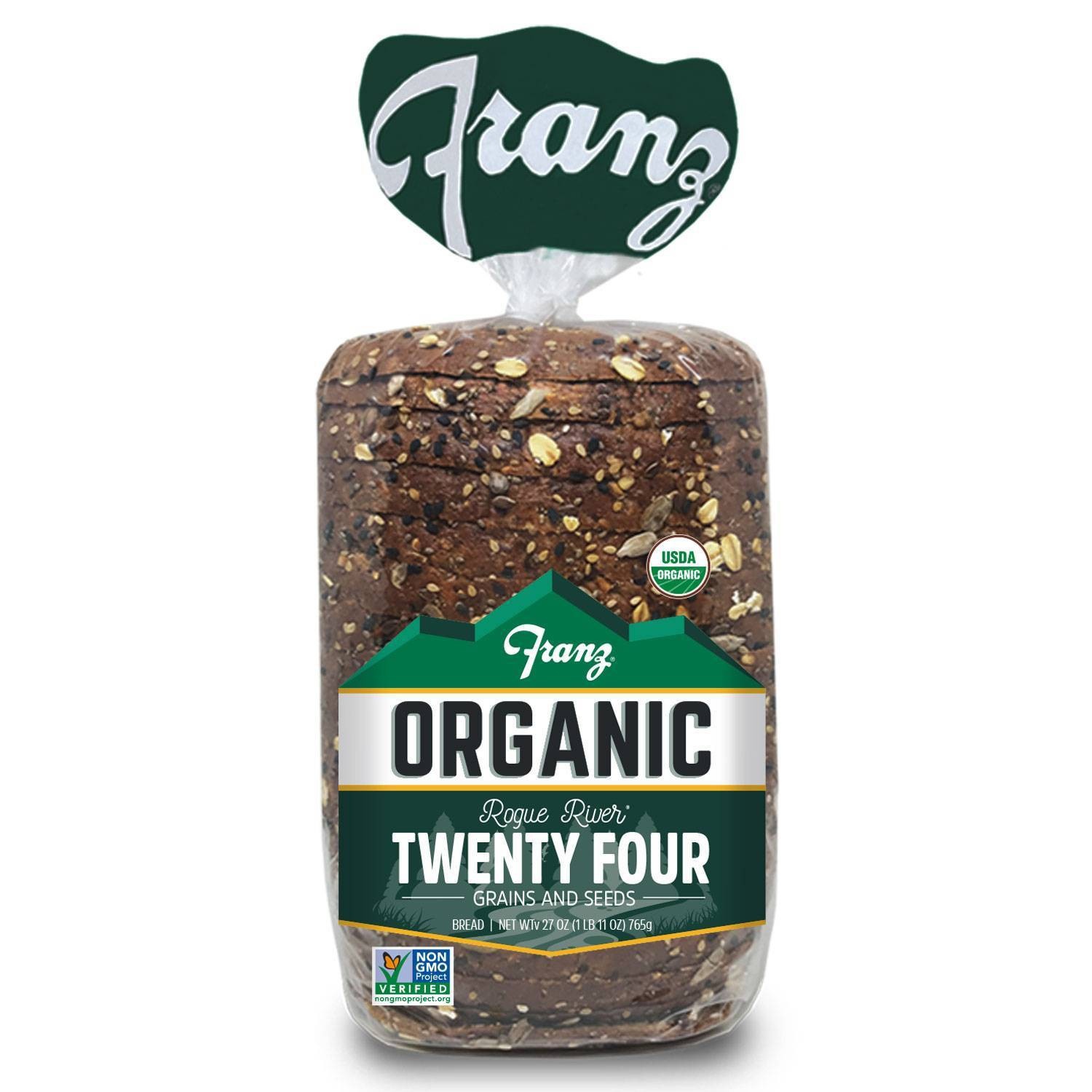 slide 1 of 4, Franz Organic Rogue River 24 Grain Bread - 27oz, 27 oz