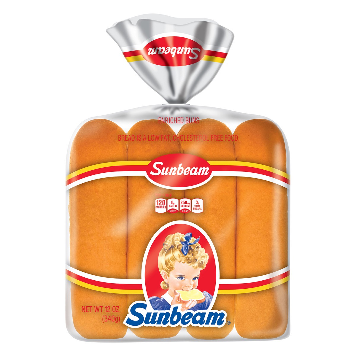 slide 1 of 11, Sunbeam Hot Dog Buns 8 ct Bag, 8 ct