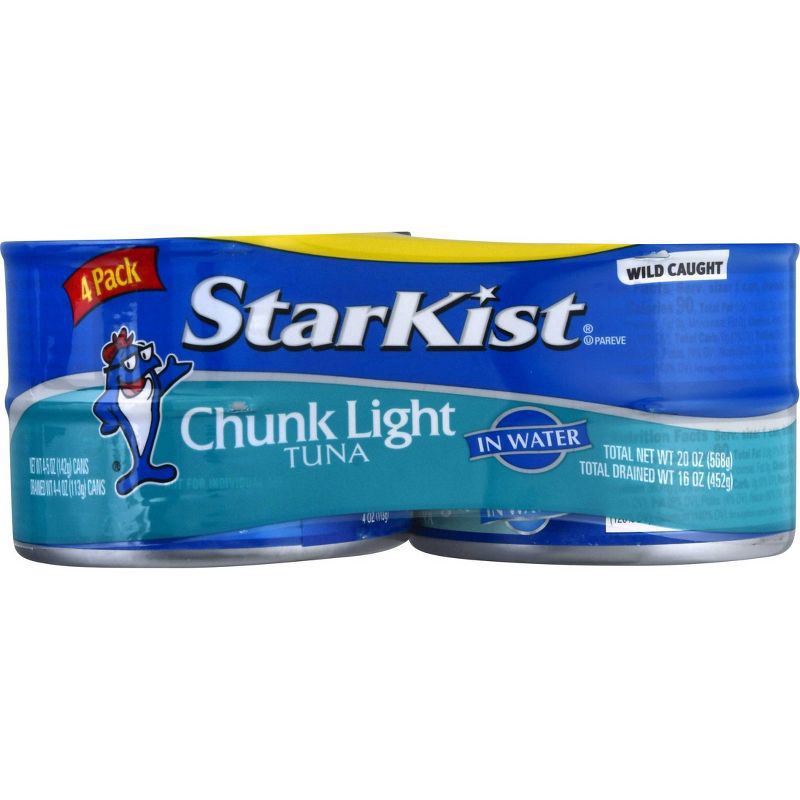 slide 1 of 4, StarKist 4 Pack Chunk Light Tuna in Water 4-5 oz Cans, 4 ct