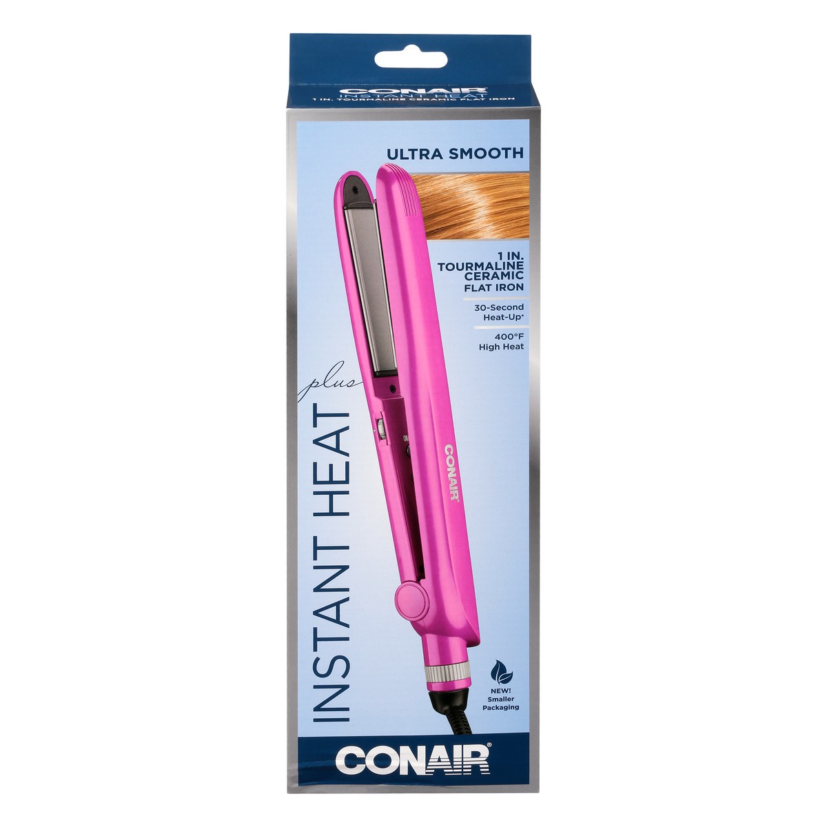 slide 1 of 10, Conair Plus Instant Heat 1 Inch Tourmaline Ceramic Flat Iron 1 ea, 1 in