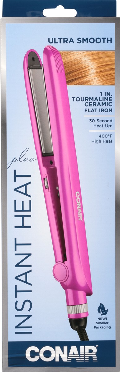 slide 8 of 10, Conair Plus Instant Heat 1 Inch Tourmaline Ceramic Flat Iron 1 ea, 1 in