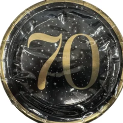 Meijer Rnd 7in Plate Print Foil 70yr 8ct