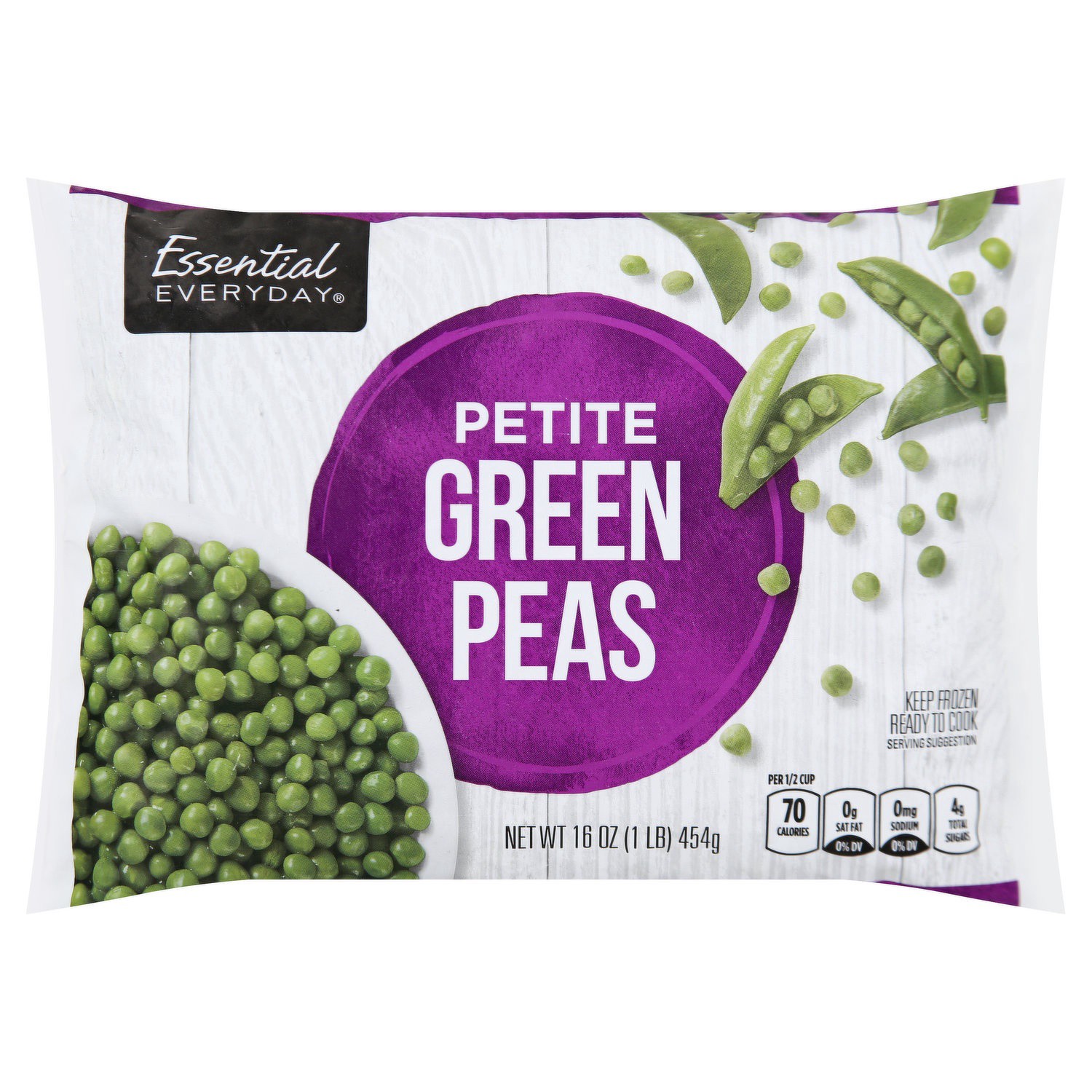 slide 1 of 1, Essential Everyday Green Peas, Petite, 16 Ounce, 16 oz