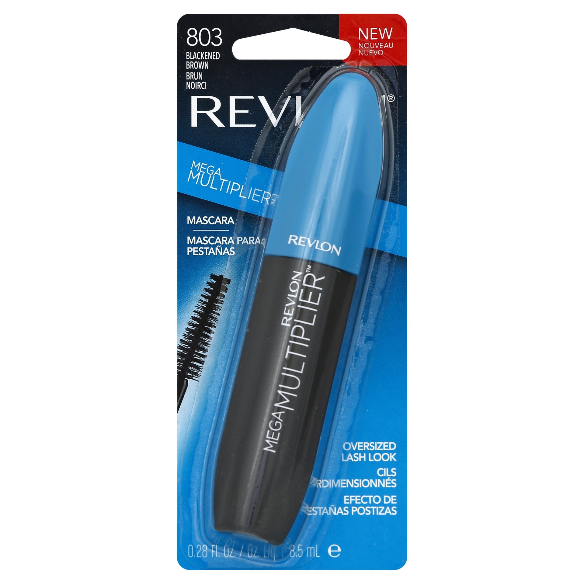 slide 1 of 4, Revlon Mega Multiplier Mascara - 803 Black Brown, 0.28 fl oz