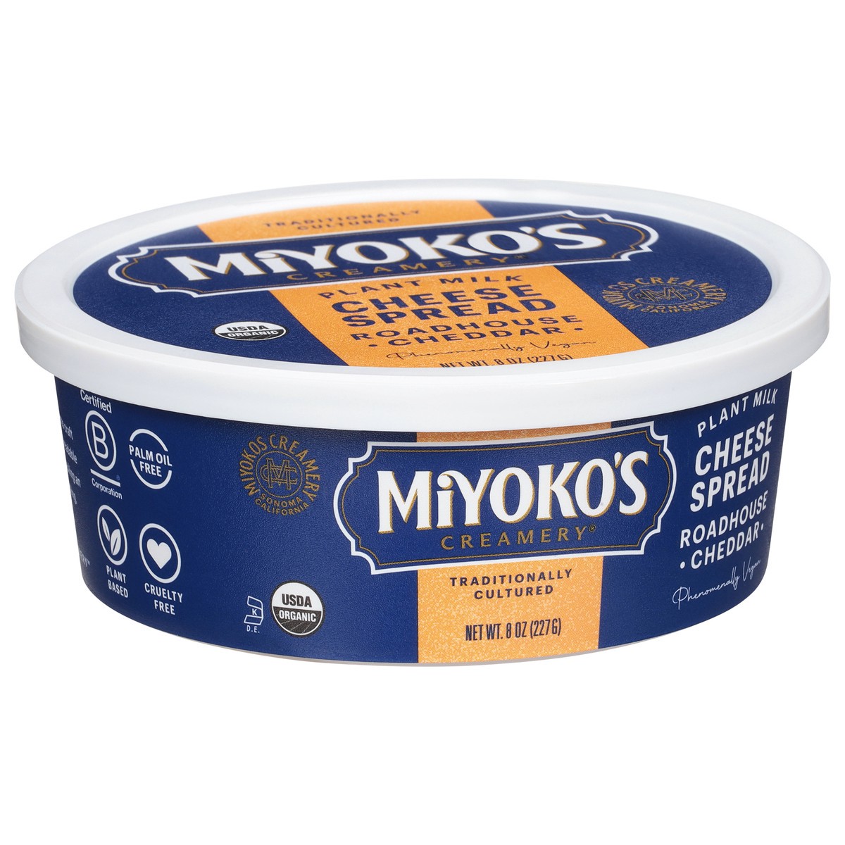 slide 2 of 9, Miyoko's Creamery Plant Milk Roadhouse Cheddar Cheese Spread 8 oz, 8 oz