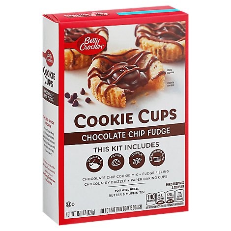 slide 1 of 1, Betty Crocker Chocolate Chip Fudge Cookie Cups, 15.1 oz