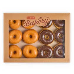 H-E-B Bakery Mixed Dozen Glazed & Chocolate Iced Yeast Donuts