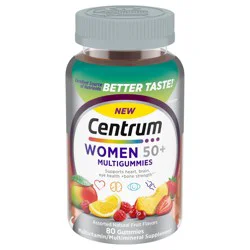 Centrum MultiGummies for Women 50 Plus, Multivitamin/Multimineral Supplement with Vitamins D3, E, B6, and B12, Assorted Fruit Flavor - 80 Count