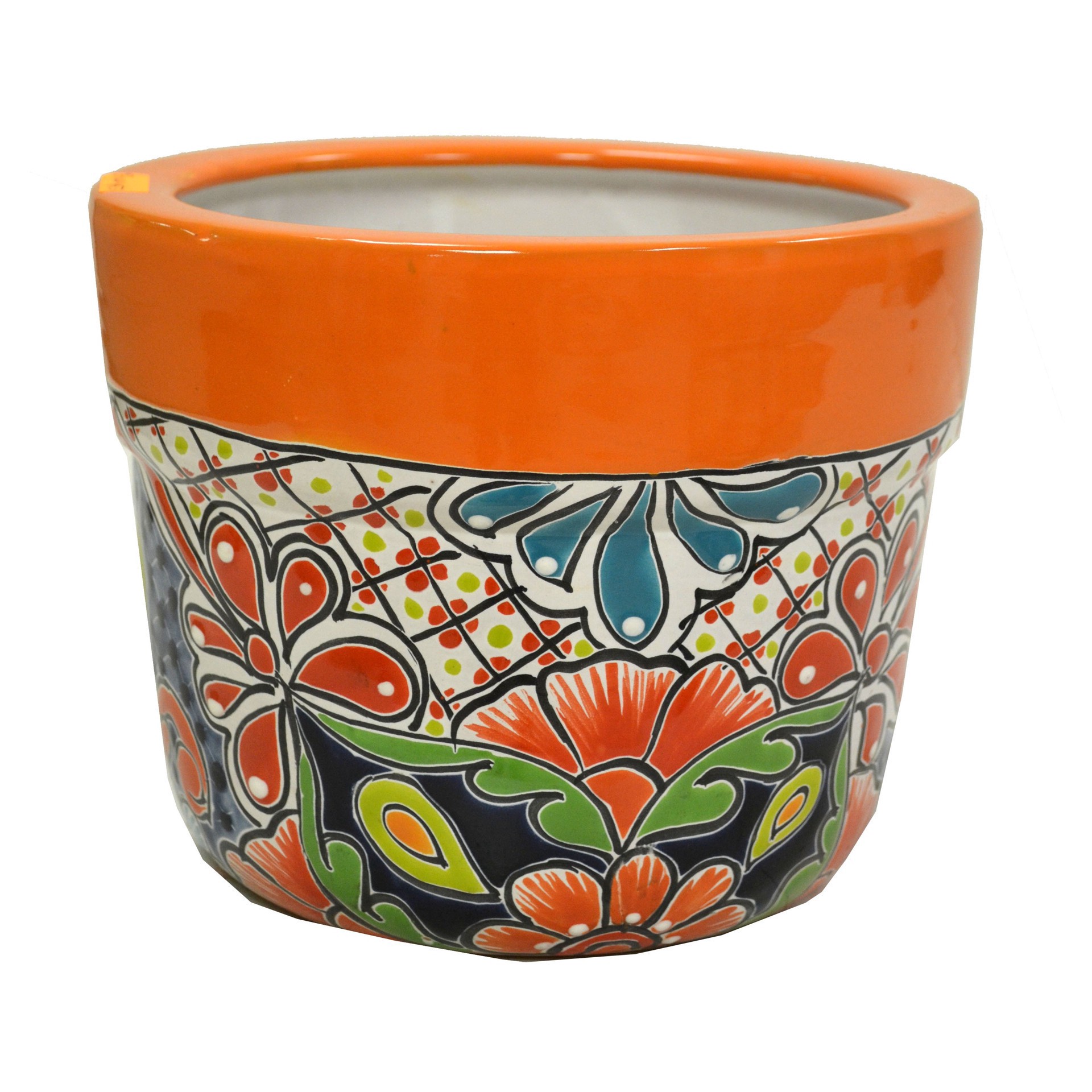 slide 1 of 1, Blue Orange Pottery Medium Chihuahua Talavera Planter, 1 ct