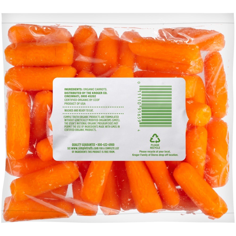 slide 2 of 2, Simple Truth Organic Cut Peeled Baby Carrots, 1 lb
