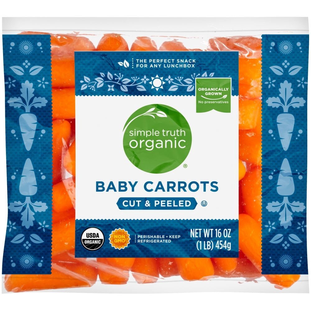slide 1 of 2, Simple Truth Organic Cut Peeled Baby Carrots, 1 lb