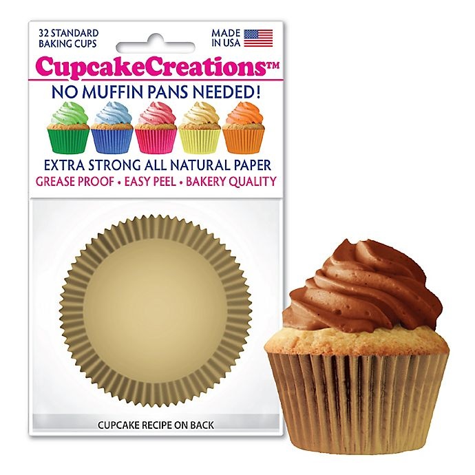 slide 3 of 4, Cupcake Creations Standard Baking Cups - Gold, 32 ct
